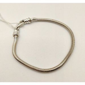 Sterling Silver 925 Snake Bracelet for Sliding Charms 7.5"